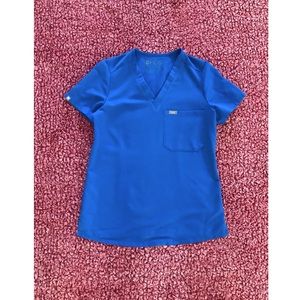 FIGS Royal Blue XS Catarina 1-Pocket Scrub Top